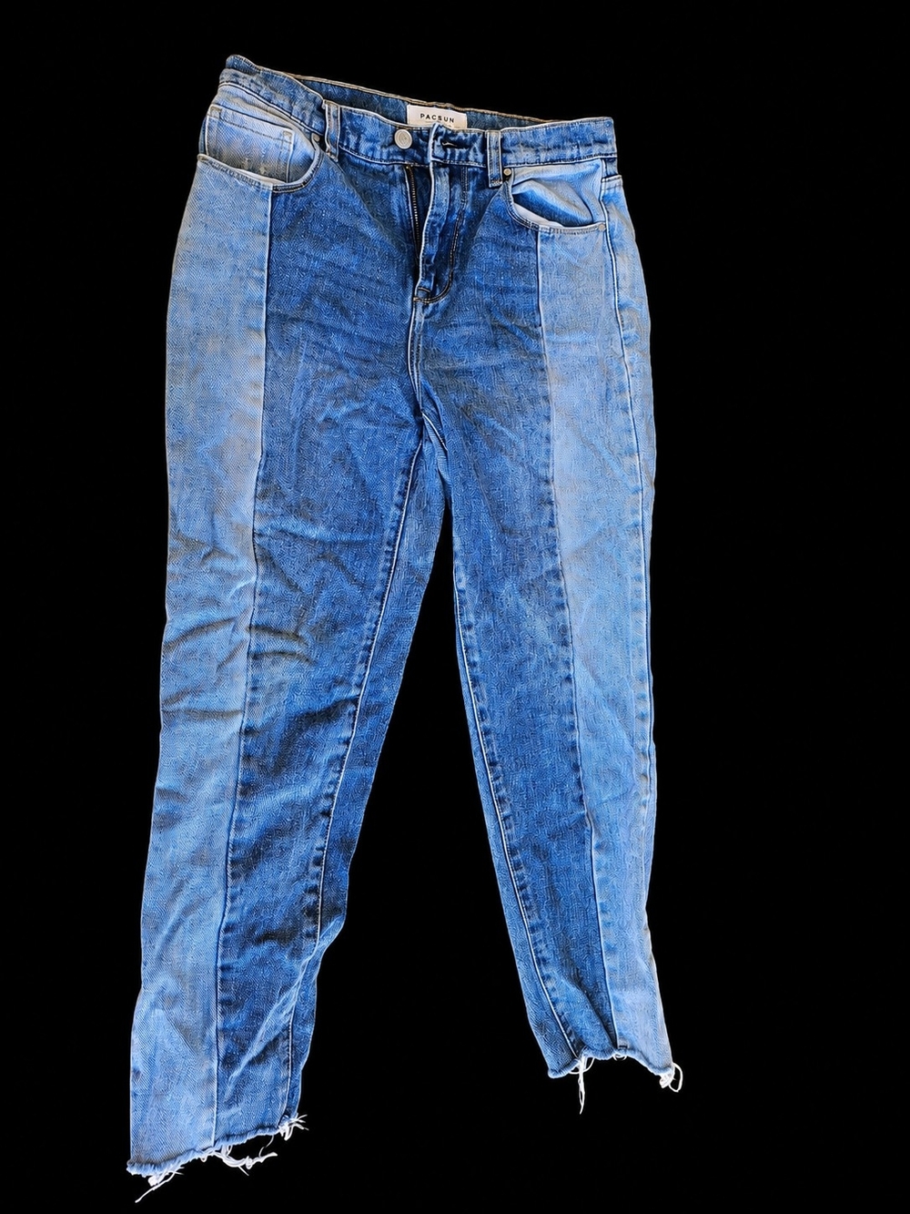 PacSun Two-Tone Blue Patchwork Skinny Jeans